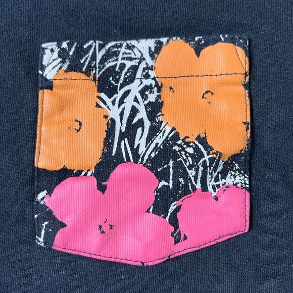 Uniqlo UT Andy Warhol Black Floral Pocket T Shirt Sz XS - Picture 3 of 8